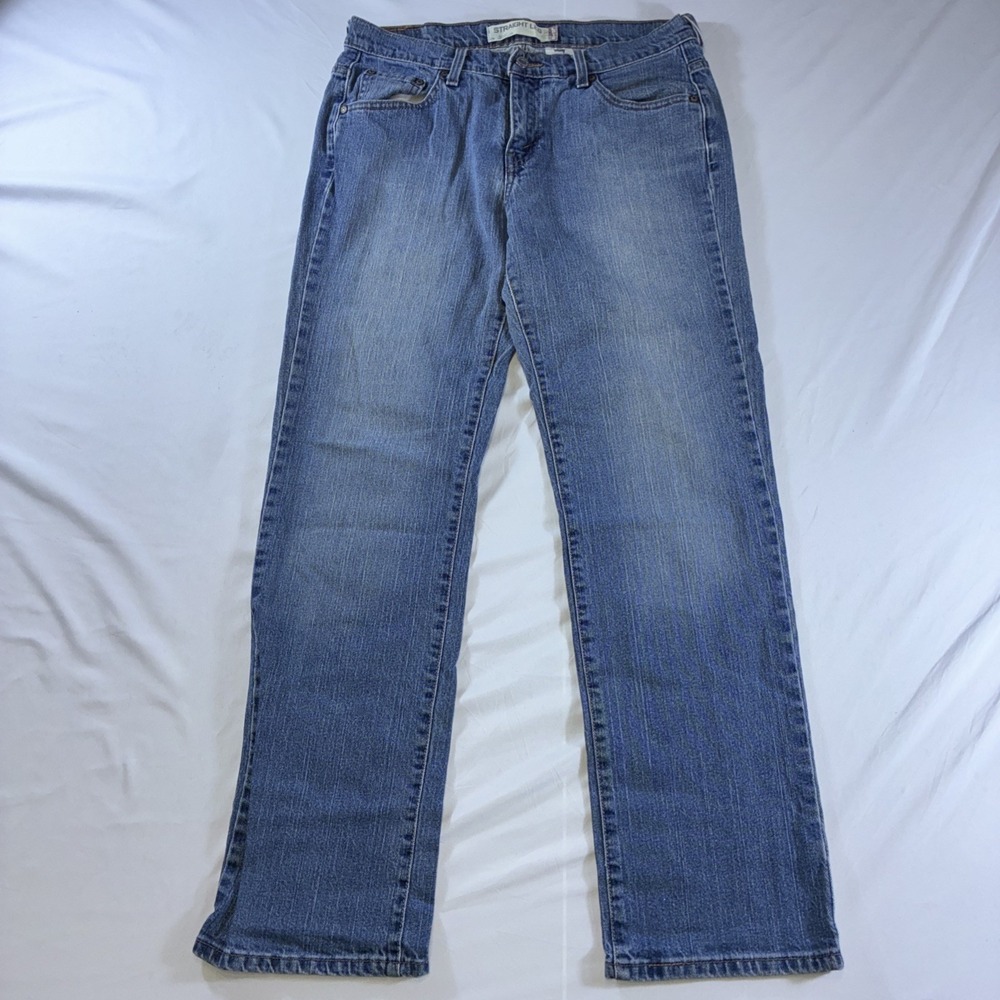 Levis 505 Straight Leg Jeans Womens 10M Medium Wash Blue Denim Stretch 155053562